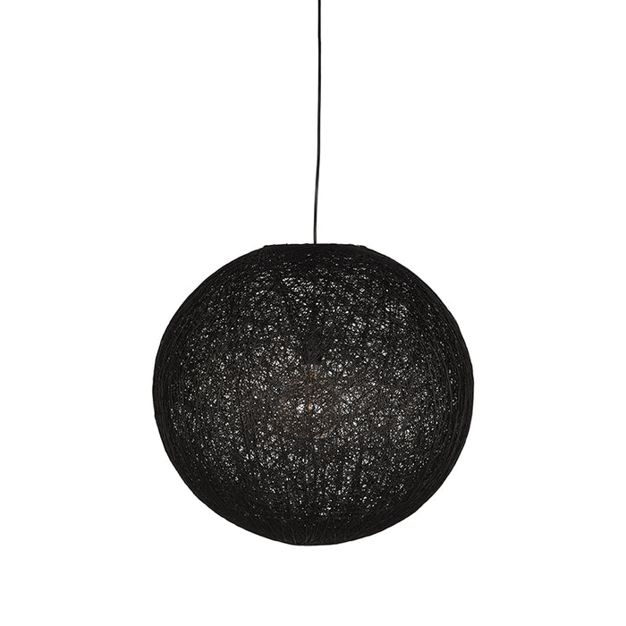 LABEL51 Hanglamp Twist Bolvormige Vlas Zwart 30x30x30 cm-Hanglampen-LABEL51