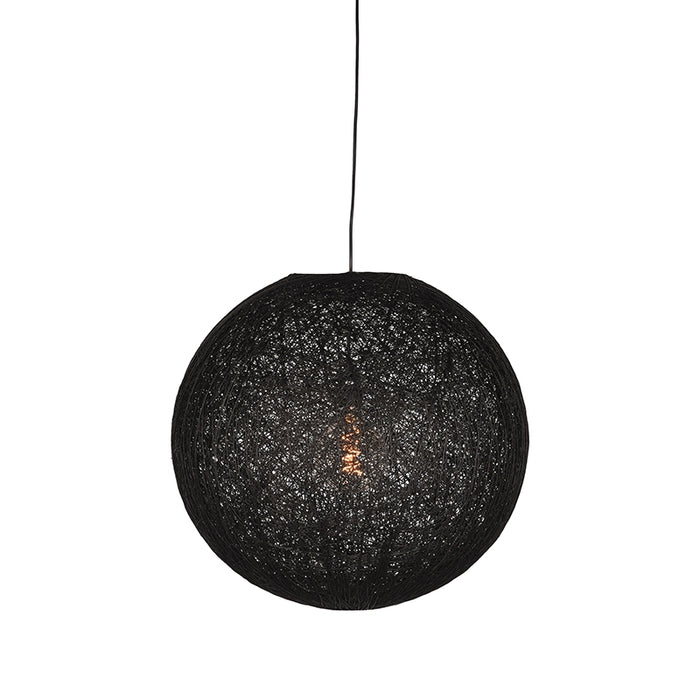 LABEL51 Hanglamp Twist Bolvormige Vlas Zwart 30x30x30 cm-Hanglampen-LABEL51