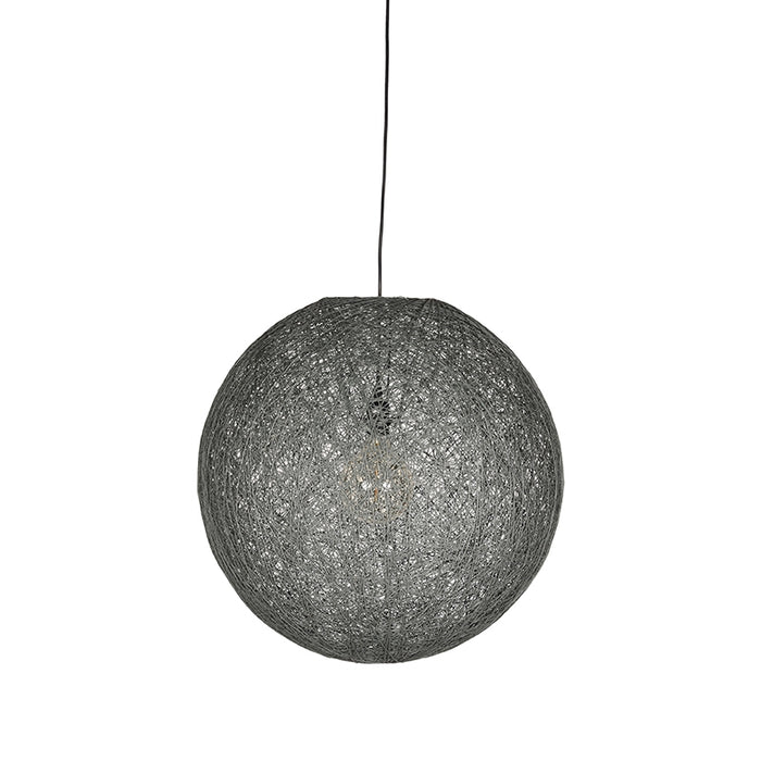 LABEL51 Hanglamp Twist - Grijs - Vlas - M-Tafellampen-LABEL51