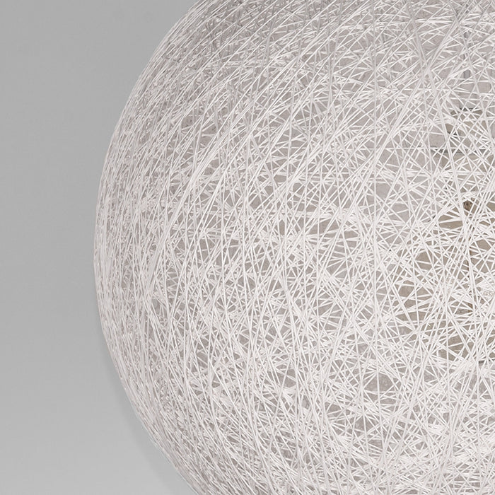 LABEL51 Twist hanglamp in wit vlas met een bolvormige, open draadstructuur van 45 cm.