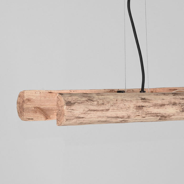 LABEL51 Hanglamp Woody - Naturel - Hout - 4-Lichts-Tafellampen-LABEL51