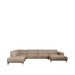 LABEL51 Hoekbank Merido Fluweel Taupe Raven | Zwart Metaal-Hoekbanken-LABEL51