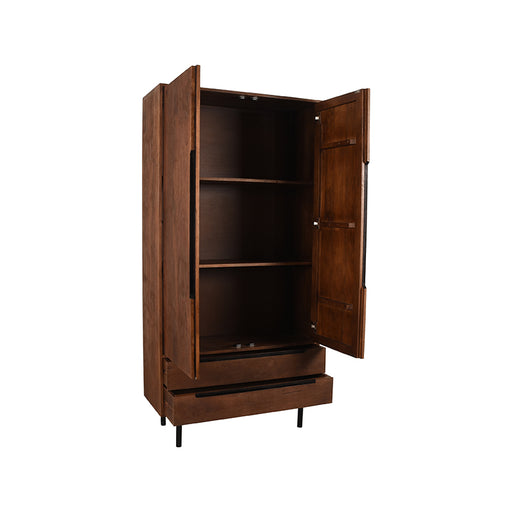 LABEL51 Hoge Kast Rio Espresso Mangohout 100x40x200 cm-Opbergkasten-LABEL51