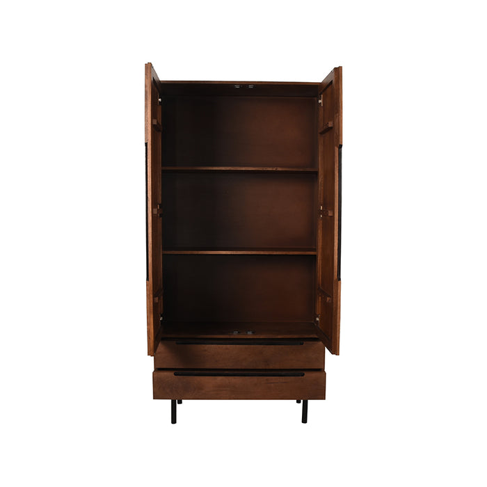 LABEL51 Hoge Kast Rio Espresso Mangohout 100x40x200 cm-Opbergkasten-LABEL51