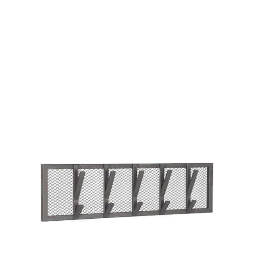 LABEL51 Gruff kapstok van burned steel met metalen gaaswerk en vijf haken, 80x9x22 cm.