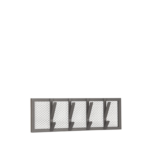 LABEL51 Gruff kapstok van burned steel met metalen gaaswerk en vier haken, 70x9x22 cm in industriële stijl.
