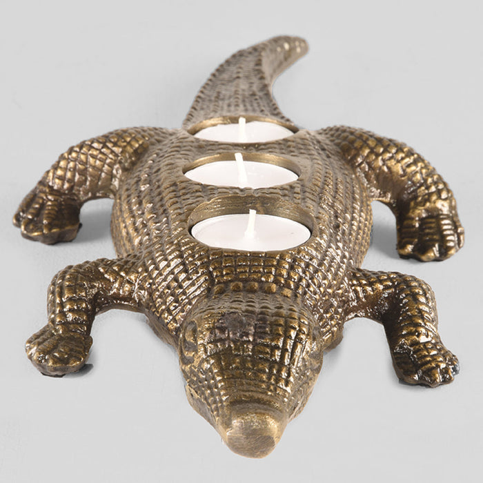 LABEL51 Krokodil - Antiek Goud - Metaal - One Size-Wanddecoratie-LABEL51