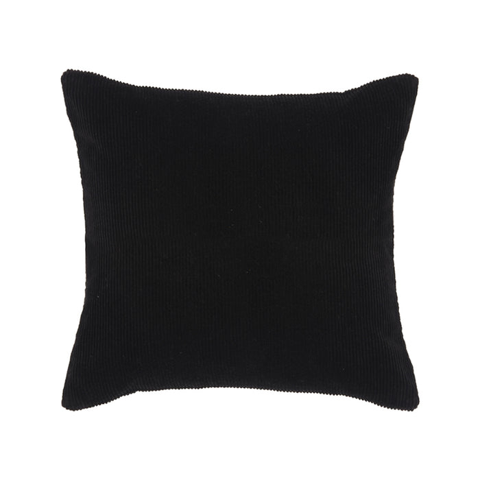 LABEL51 Kussen Sierkussen Rib Zwart Katoen 45x45 cm-Kussens-LABEL51