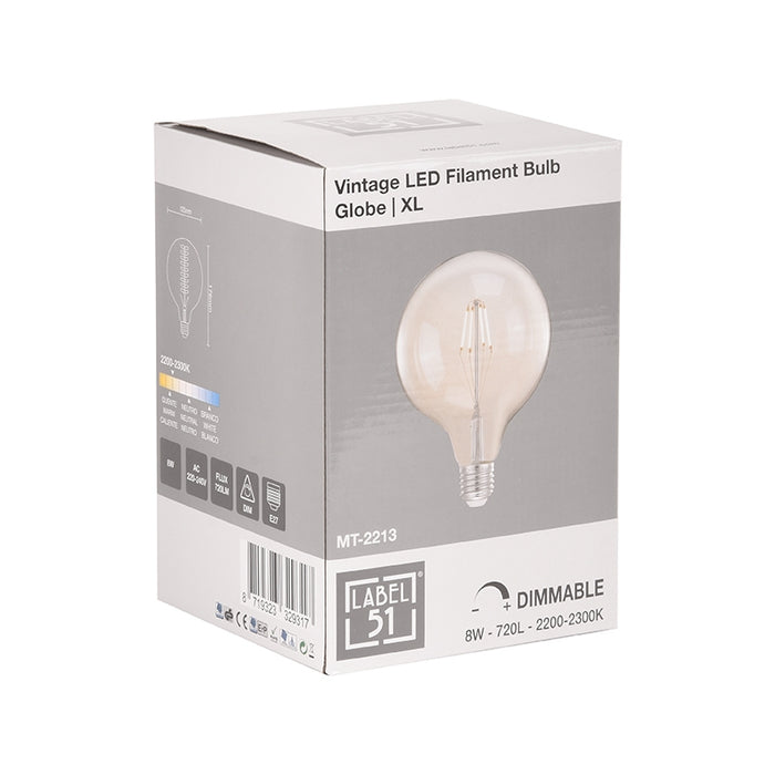 LABEL51 LED Kooldraadlamp Bol XL E27 12.5x17.6 cm-Lichtbronnen-LABEL51