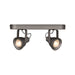 LABEL51 dubbele LED-spot in burned steel, 30x9x16 cm, met twee richtbare metalen lampkoppen voor accentverlichting.