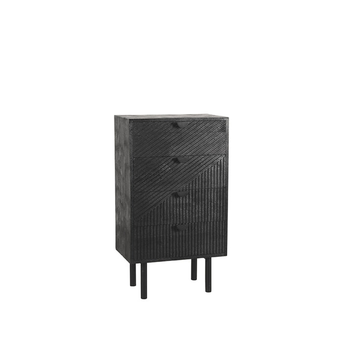 LABEL51 Ladekast Cotia Zwart Mangohout 50 cm 50x30x90 cm-Ladenkasten-LABEL51