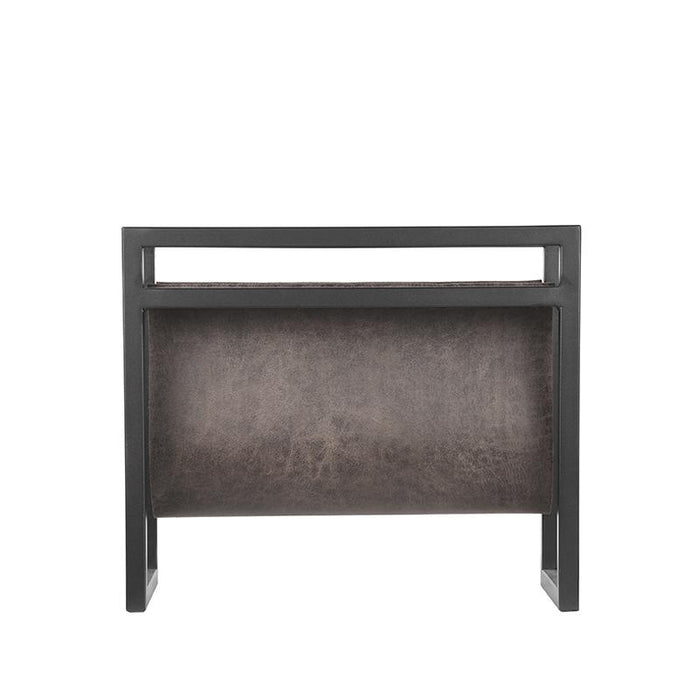 LABEL51 Magazinehouder Antraciet Leder 45x20x38 cm-Opbergdozen en manden-LABEL51