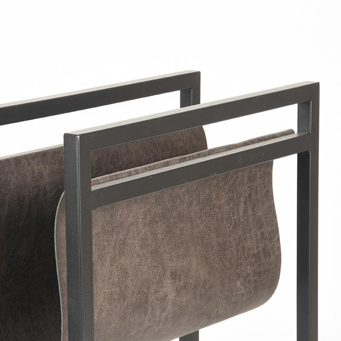 LABEL51 Magazinehouder Antraciet Leder 45x20x38 cm-Opbergdozen en manden-LABEL51