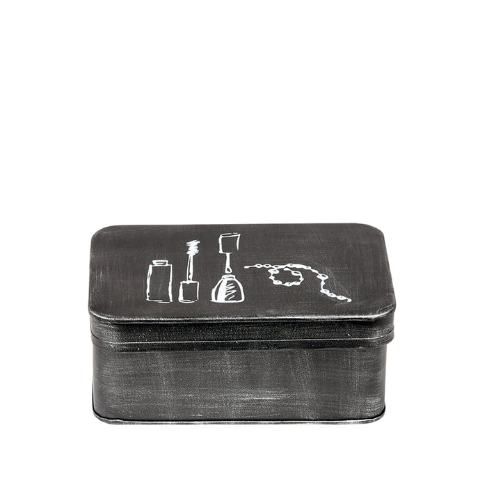LABEL51 Make-Up Opbergdoos Antiek Zwart 21x15x9 cm-Opbergdozen en manden-LABEL51