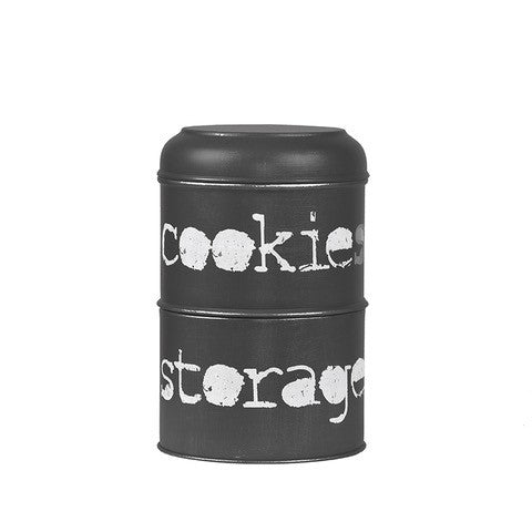 LABEL51 Opbergblik Antiek Zwart Metaal 17x17x27 cm-Opbergdozen en manden-LABEL51