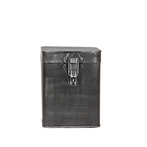 LABEL51 Opbergbox Antiek Zwart Metaal L 15x16x19 cm-Opbergdozen en manden-LABEL51