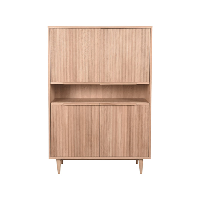 LABEL51 Opbergkast Bergkast Jule Naturel Eiken Barkast 110x49x158 cm-Bergkasten-LABEL51