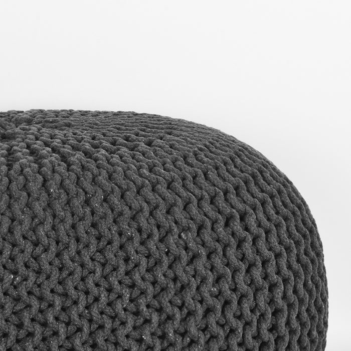LABEL51 Poef Knitted - Antraciet - Katoen - L-Poefs-LABEL51
