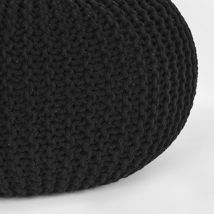 LABEL51 Poef Knitted - Zwart - Katoen - L-Poefen-LABEL51