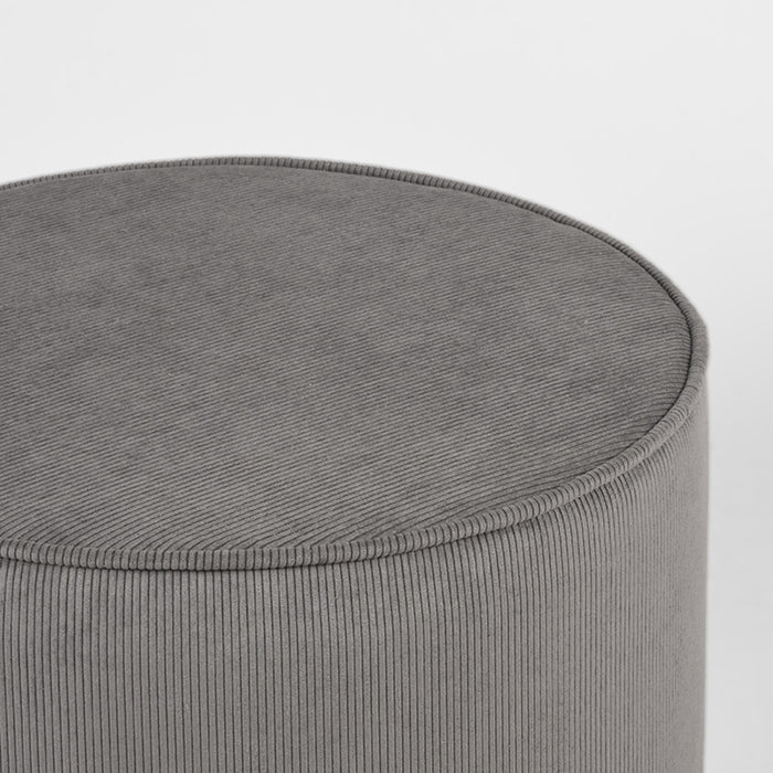 LABEL51 Poef Tibo Donkergrijs Ribcord - 55x55x40 cm-Poefs-LABEL51