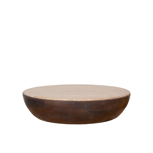 LABEL51 Salontafel Bowl Travertin 90x90x25 cm-Salontafels-LABEL51