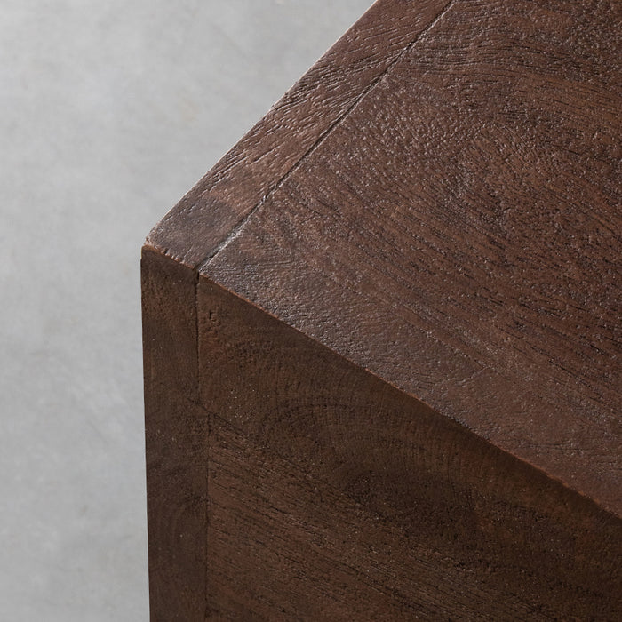 LABEL51 Coffee Table Cube Espresso Mango Wood 80 cm 80x80x40 cm