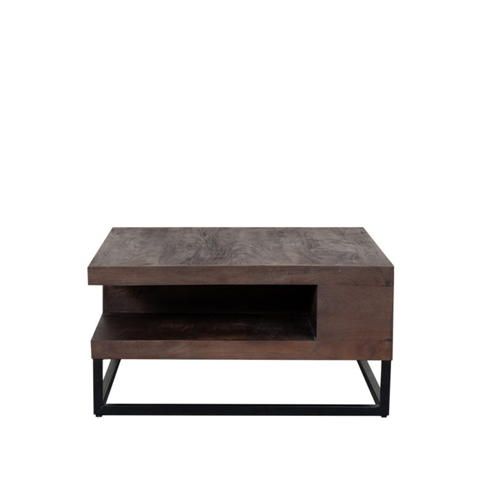 LABEL51 Salontafel Cube Espresso Mangohout 80 cm 80x80x40 cm-Salontafels-LABEL51