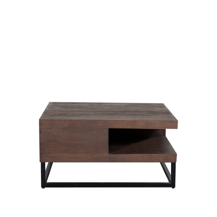 LABEL51 Salontafel Cube Espresso Mangohout 80 cm 80x80x40 cm-Salontafels-LABEL51