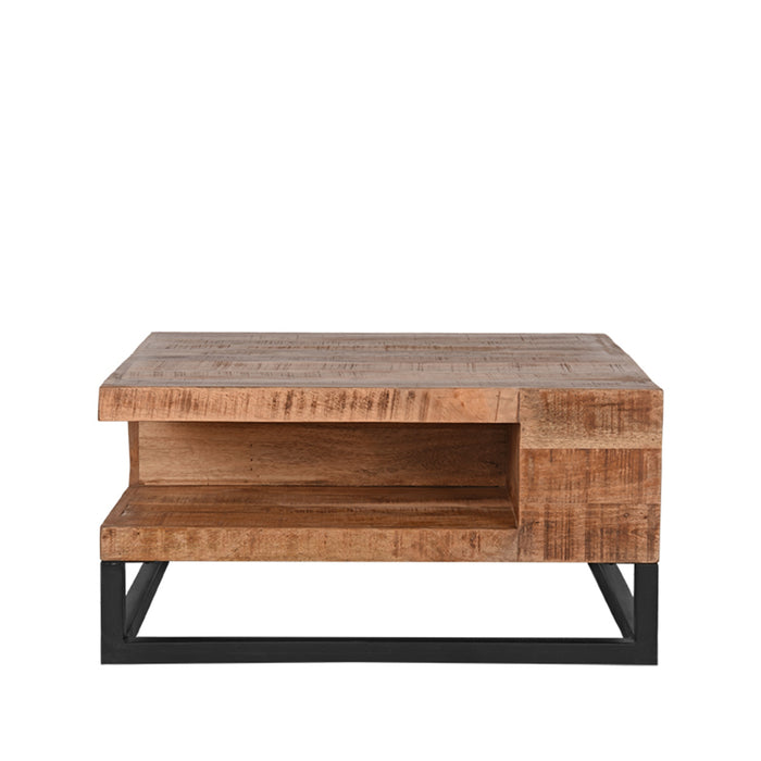 LABEL51 Salontafel Cube Rough Mangohout 80 cm 80x80x40 cm-Salontafels-LABEL51