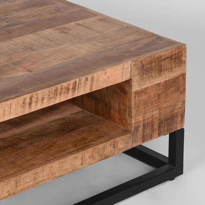 LABEL51 Salontafel Cube Rough Mangohout 80 cm 80x80x40 cm-Salontafels-LABEL51