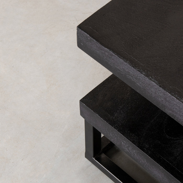LABEL51 Salontafel Cube zwart mangohout 80x80x40 cm