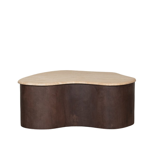 LABEL51 Salontafel Davi Espresso Travertin 80 cm 80x70x31 cm-Salontafels-LABEL51