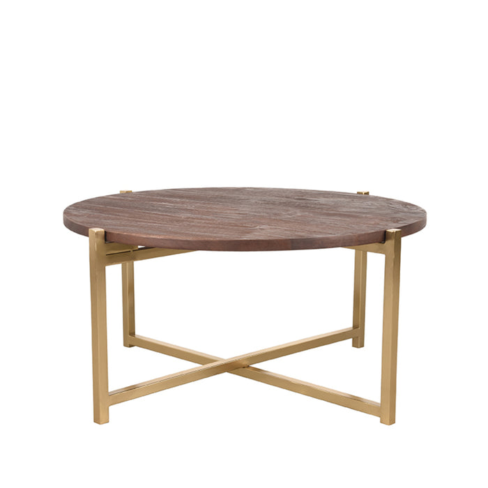 LABEL51 Salontafel Dox Espresso Mangohout 70 cm Rond 70x70x35 cm-Salontafels-LABEL51