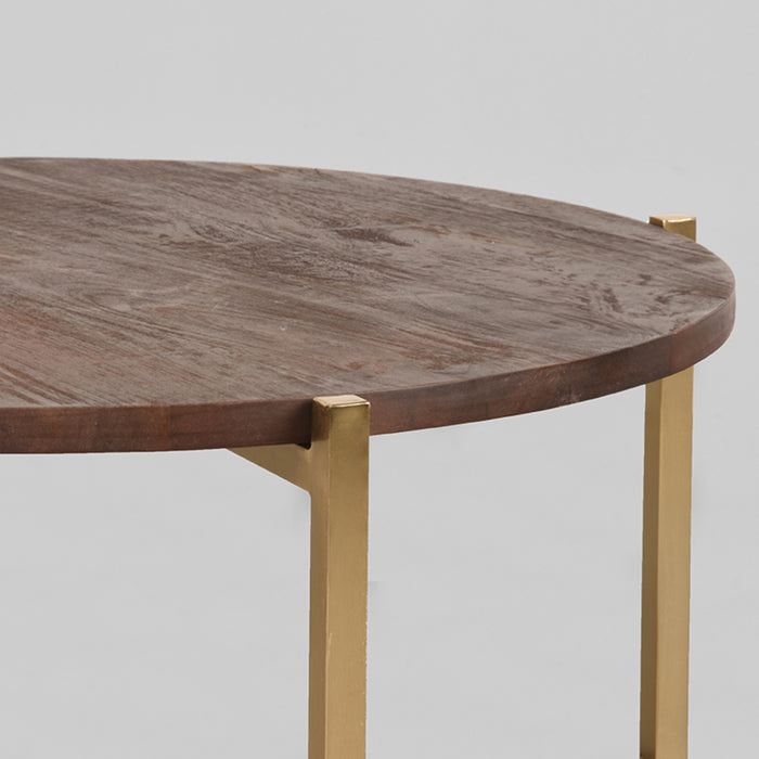 LABEL51 Salontafel Dox Espresso Mangohout 70 cm Rond 70x70x35 cm-Salontafels-LABEL51