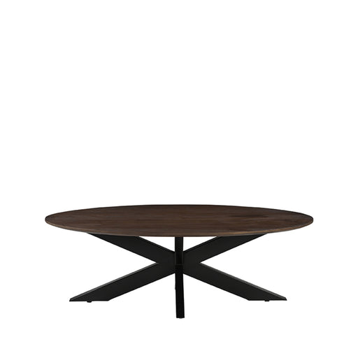 LABEL51 Salontafel James Espresso Mangohout 130 cm Ovaal 130x70x43 cm-Salontafels-LABEL51