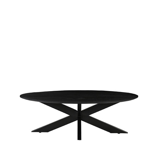 LABEL51 Salontafel James - Zwart - Mangohout - 130 cm - Ovaal-Salontafels-LABEL51
