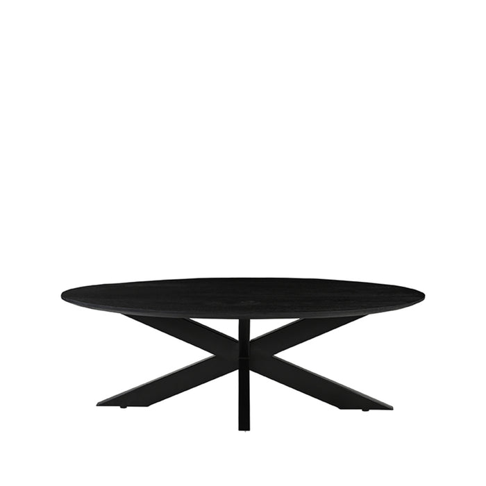LABEL51 Salontafel James - Zwart - Mangohout - 130 cm - Rond-Salontafels-LABEL51
