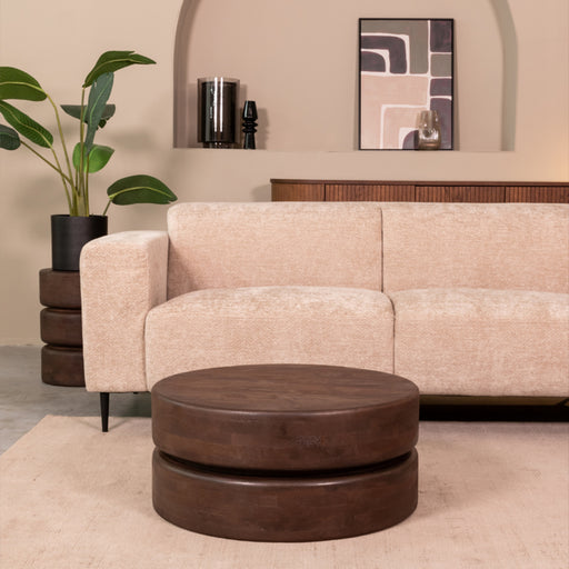 LABEL51 Salontafel Milly - Espresso - Mangohout - 70 cm - Rond-Salontafels-LABEL51