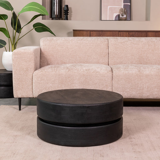 LABEL51 Salontafel Milly Zwart Mangohout 70 cm Rond 70x70x31 cm-Salontafels-LABEL51
