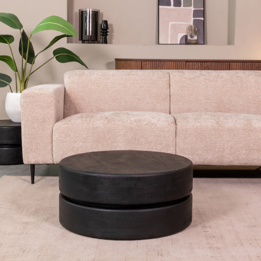LABEL51 Salontafel Milly - Zwart - Mangohout - 70 cm - Rond-Salontafels-LABEL51
