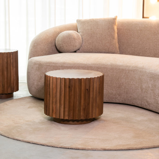 LABEL51 Salontafel Novan - Nature - Mangohout - 50 cm - Rond-Salontafels-LABEL51