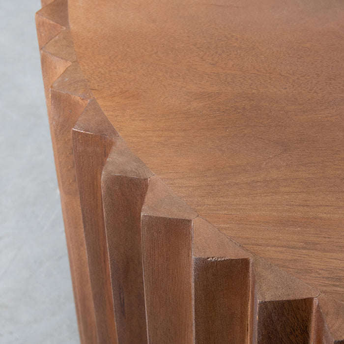 Salontafel Novan - Nature Smooth - Mangohout - 70 cm - Rond-Salontafels-LABEL51