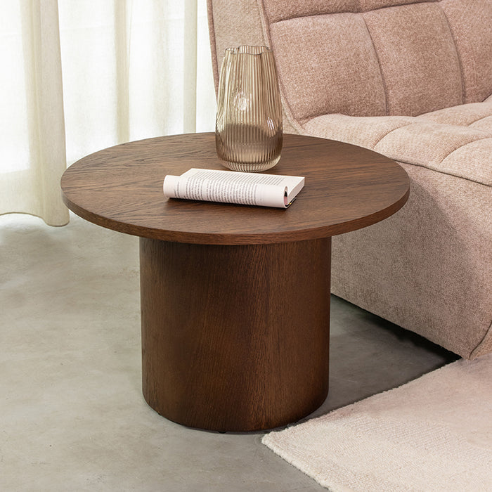 LABEL51 Salontafel Oliva Walnoot Eiken 60 cm Rond 60x60x40 cm-Salontafels-LABEL51