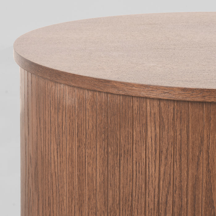 LABEL51 Salontafel Oliva Walnoot Eiken 70 cm Rond 70x70x30 cm-Salontafels-LABEL51