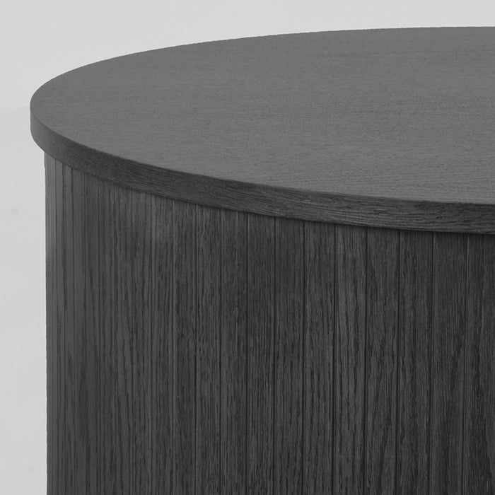 LABEL51 Salontafel Oliva - Zwart - Eiken - 70 cm - Rond-Salontafels-LABEL51