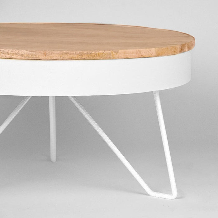 LABEL51 Salontafel Saran Wit Metaal 80 cm Rond 80x80x43 cm-Salontafels-LABEL51