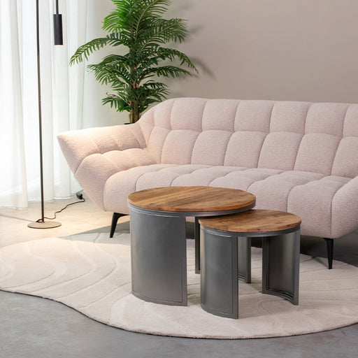 LABEL51 Salontafel Set Bunch - Rough - Mangohout - 60 cm - Rond-Salontafels-LABEL51