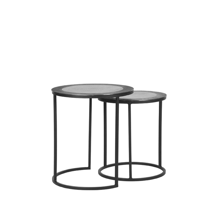 LABEL51 Salontafel Set Pair Antiek Ash Metaal 40 cm 40x40x45 cm-Salontafels-LABEL51
