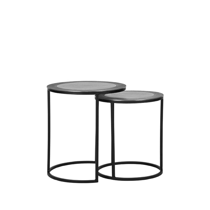 LABEL51 Salontafel Set Pair Antiek Ash Metaal 40 cm 40x40x45 cm-Salontafels-LABEL51