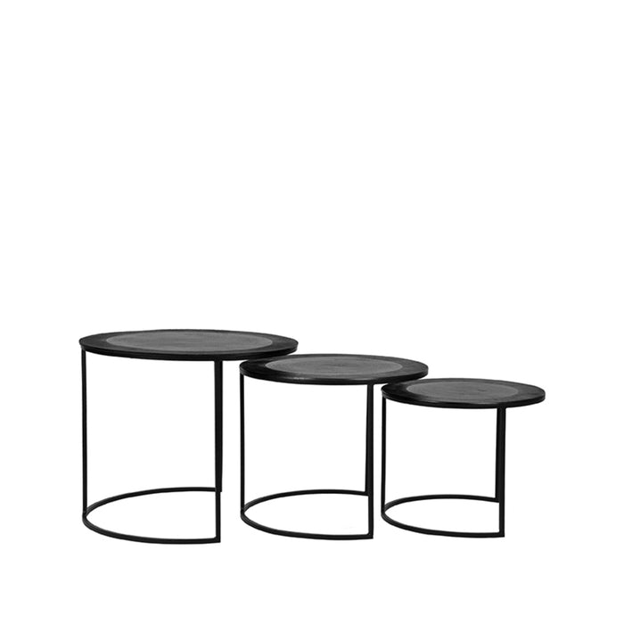 LABEL51 Salontafel Set Tres Zwart Metaal 55 cm 55x55x45 cm-Salontafels-LABEL51
